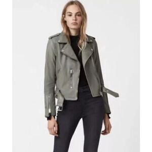 New ALLSAINTS Balfern Leather Biker Jacket in  Size US 10/ UK 14 $529